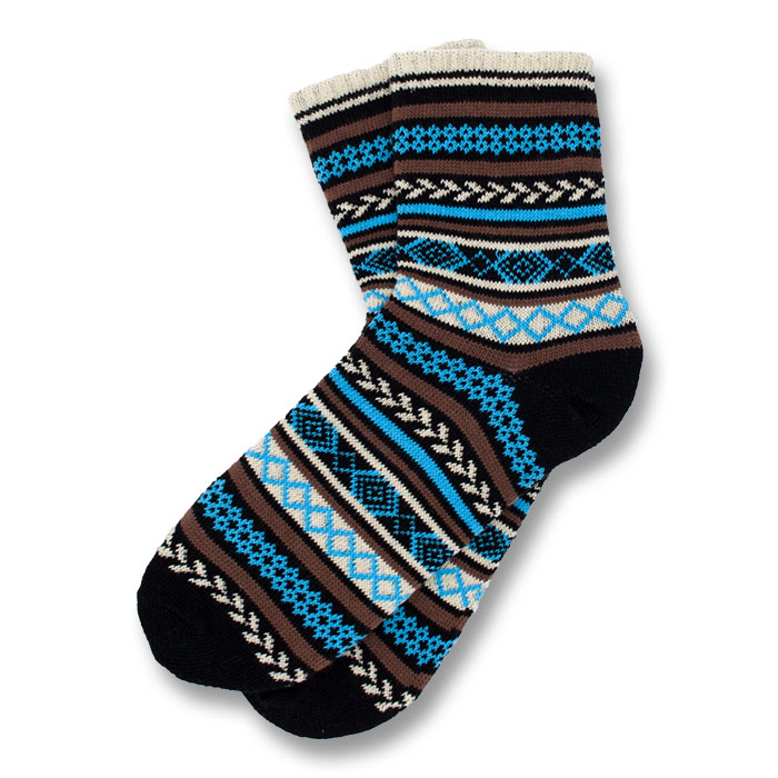 Black, Blonde, Blue and Sepia Cotton Novelty Socks