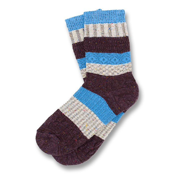 Midnight and Blonde Cotton Striped Socks