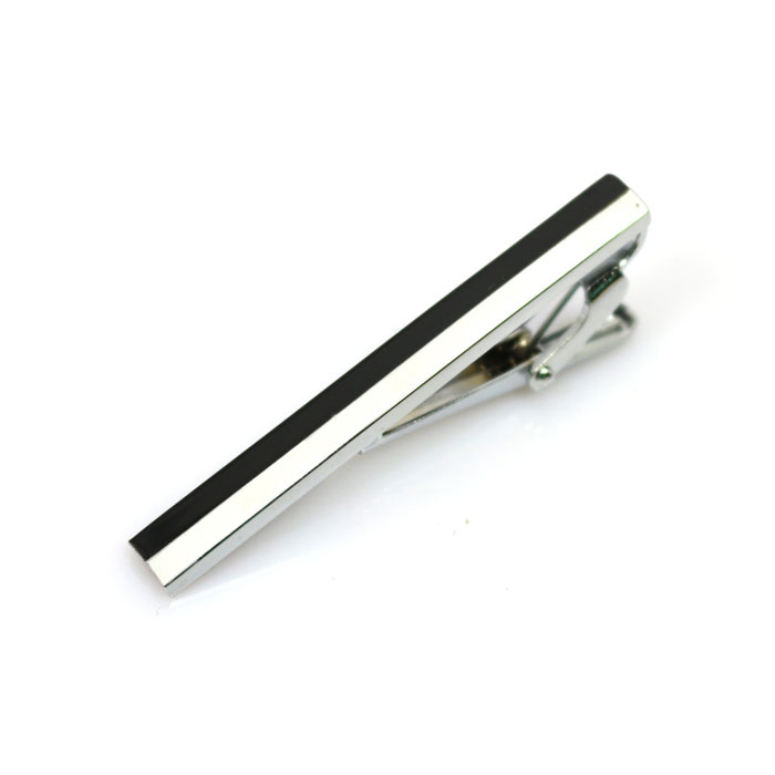 Black Bar Silver Tie Bar
