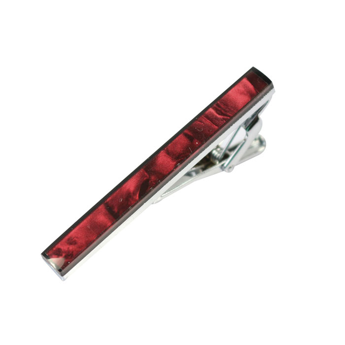 Coffee Gemstone Silver Tie Bar