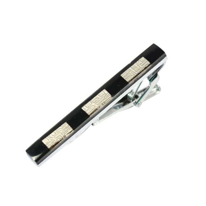 Cornsilk Gemstone Black Tie Bar