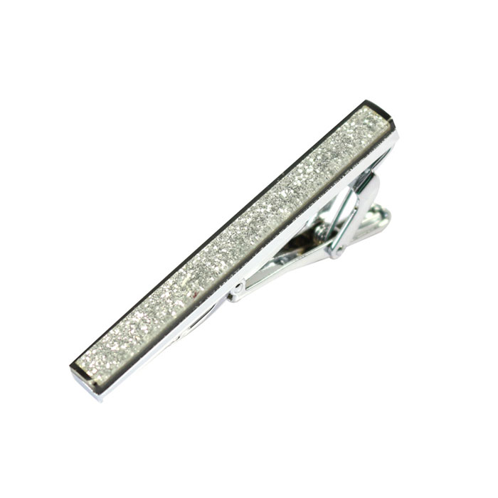 Milk White Gemstone Gray Dolphin Tie Bar
