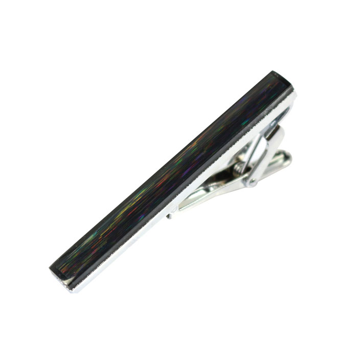 Yellow Green Gemstone Black Tie Bar