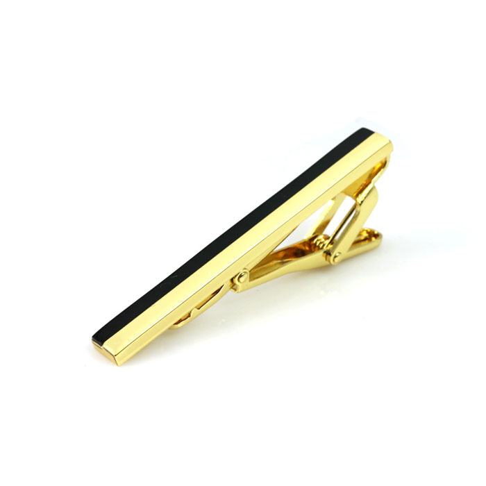 Black Bar Gold Tie Bar