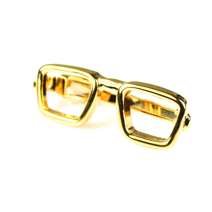 Gold Eyeglasses Tie Bar