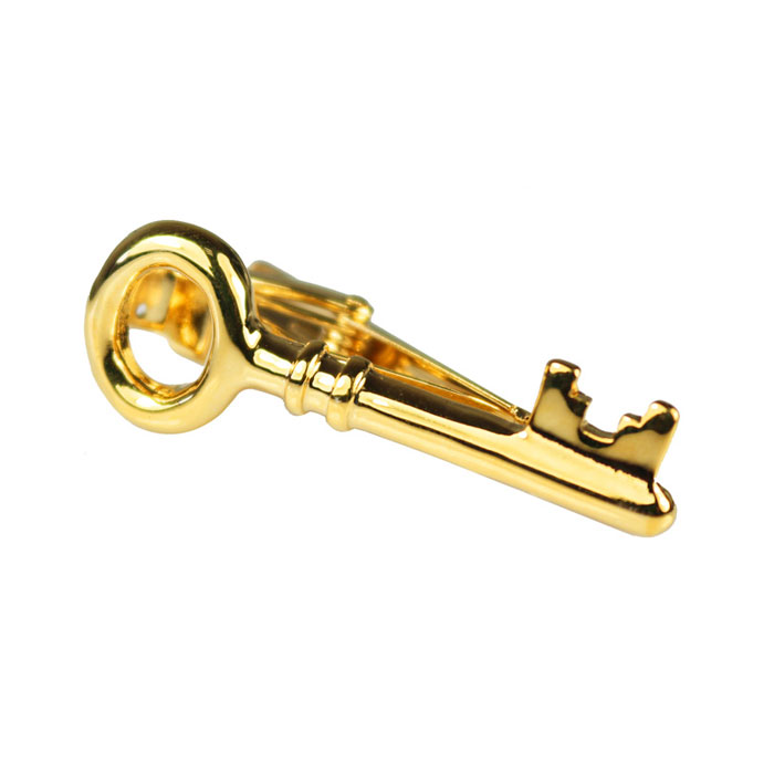 Gold Antique Key Tie Bar